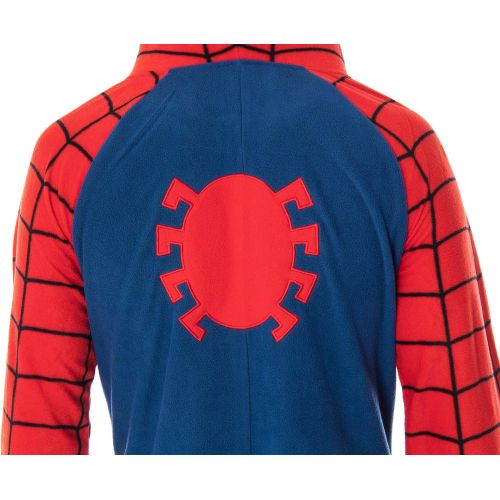  할로윈 용품INTIMO Marvel Comics Mens Classic Spiderman Costume Pajama Union Suit One-Piece Loungewear PJ Outfit