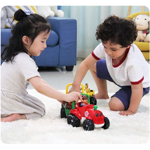  [아마존베스트]INTMEDIC Kids Toys Farm Truck Tractor with Detachable Farmer & Animals, Musical Tractor with Light & Animal Sound Effect, Great Gift for Toddlers Boys Girls, Age 3 4 5 6 7