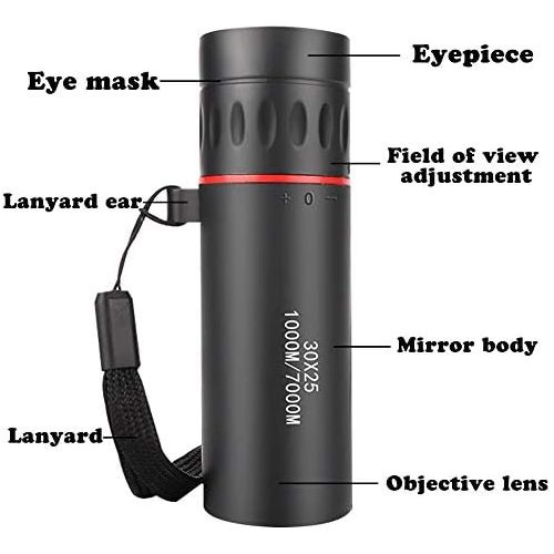  [아마존베스트]INTVN Mini 30 x 25 HD Optical Monocular Low Night Vision Portable Focus Telescope Zoom 10X Area for Travel Hunting