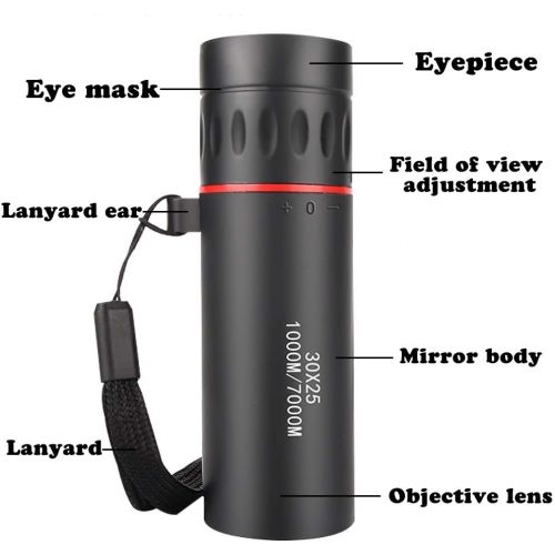  [아마존베스트]INTVN Mini 30 x 25 HD Optical Monocular Low Night Vision Portable Focus Telescope Zoom 10X Area for Travel Hunting