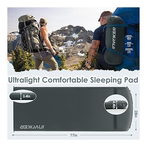  INVOKER Camping Sleeping Pad Built-in Electric Air Pump 3.4