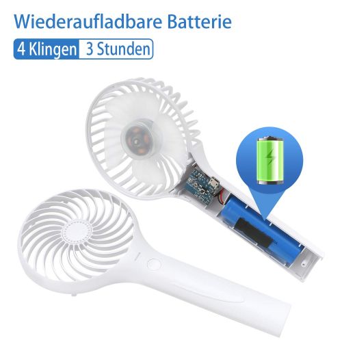  [아마존 핫딜]  [아마존핫딜]INVOKER Handventilator Tragbarer Elektrischer USB Ventilator Mini Luefter Fan Leise mit Handyhalter,3 Geschwindigkeit Einstellbar mit USB aufladbar handfan fuer Reisen Zuhause Buero,B