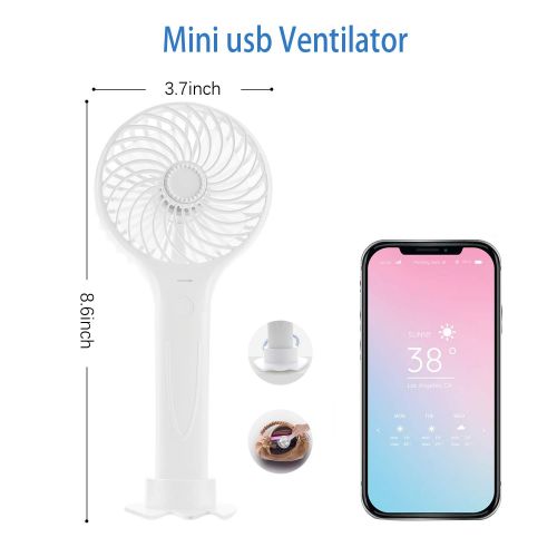  [아마존 핫딜]  [아마존핫딜]INVOKER Handventilator Tragbarer Elektrischer USB Ventilator Mini Luefter Fan Leise mit Handyhalter,3 Geschwindigkeit Einstellbar mit USB aufladbar handfan fuer Reisen Zuhause Buero,B