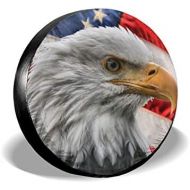 INYANIDI Spare Tire Cover Trailer Accessories,American Flag Eagle Universal Wheel Tire Cover for RV Jeep Trailer SUV(14,15,16,17 Inch)