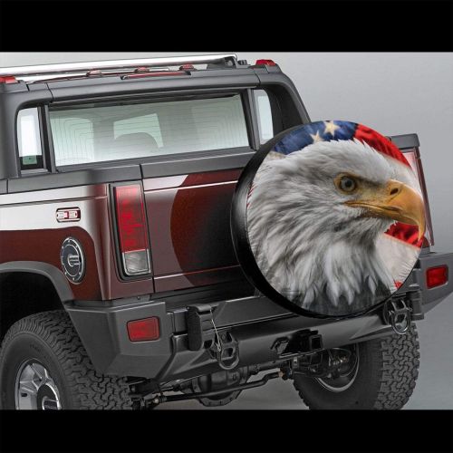  INYANIDI Spare Tire Cover Trailer Accessories,American Flag Eagle Universal Wheel Tire Cover for RV Jeep Trailer SUV(14,15,16,17 Inch)