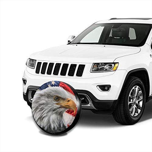  INYANIDI Spare Tire Cover Trailer Accessories,American Flag Eagle Universal Wheel Tire Cover for RV Jeep Trailer SUV(14,15,16,17 Inch)