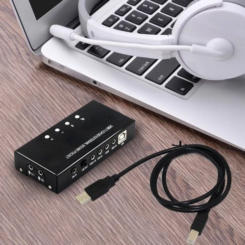  INorton USB Sound Card External Stereo Sound Card 7.1 Channel 3D 3.5mm Aux Out ,Digital Audio Streaming Vista With Driver CD for PC, Laptops, Tablets, PS4