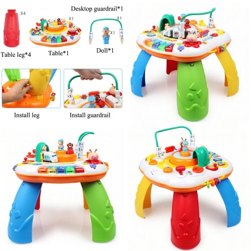  INvench Baby Activity Center Education Toy - High Speed Train Sit to Stand Activity Table for Baby Toddler 1 Year Old