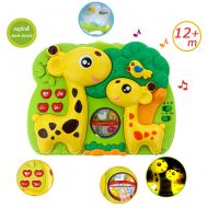 Giraffe Dream Soother Crib Toy - INvench 2 in 1 Nightlight Sleep Soother Slumber Buddies with Dual Projection and Melodies Christmas Gift (Yellow)