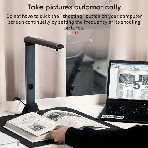  iOCHOW S3 Book Scanner & Document Camera: 17 MP High Resolution Flatten-Curve Capture A3 Size & Video Recording Dual Mode Portable USB Doc Cam for Teachers & Students with OCR Func