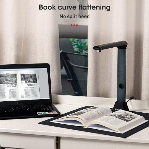  iOCHOW S3 Book Scanner & Document Camera: 17 MP High Resolution Flatten-Curve Capture A3 Size & Video Recording Dual Mode Portable USB Doc Cam for Teachers & Students with OCR Func