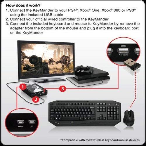  IOGEAR KeyMander Wireless Keyboard and Mouse Adapter Bundle for Xbox One, PS4, PS3, Xbox 360 (GE1337PKIT)