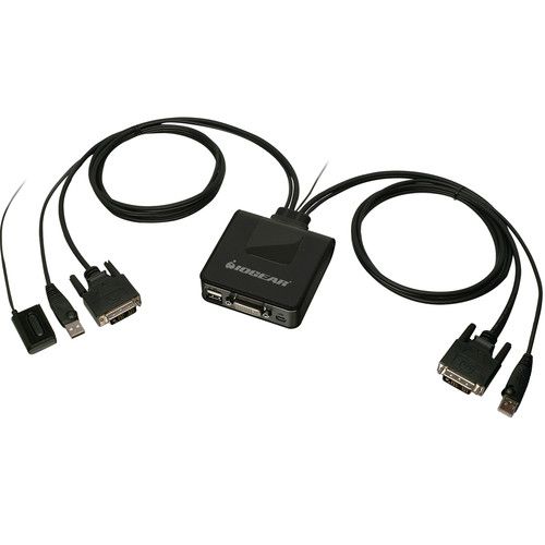  IOGEAR 2-Port USB DVI Cable KVM Switch with Mini DisplayPort Adapters Bundle