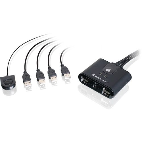  IOGEAR 4x4 USB 2.0 Sharing Switch with USB Type-C Adapter