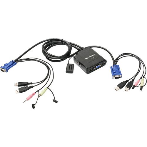  IOGEAR 2-Port USB Cable KVM Switch Kit with Mini DisplayPort Adapters