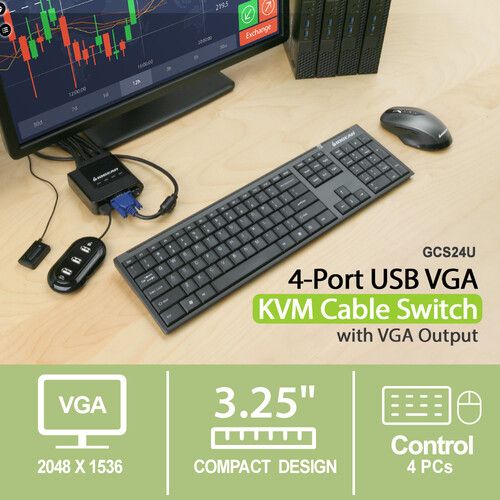  IOGEAR 4-Port USB Cable KVM Switch