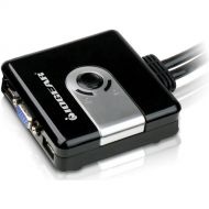 IOGEAR 2-Port Compact USB VGA KVM with Built-in Cables