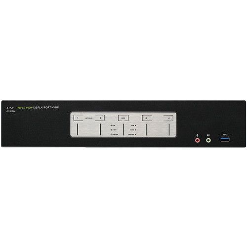  IOGEAR 4-Port 4K Triple View DisplayPort KVMP Switch with USB 3.0 Hub