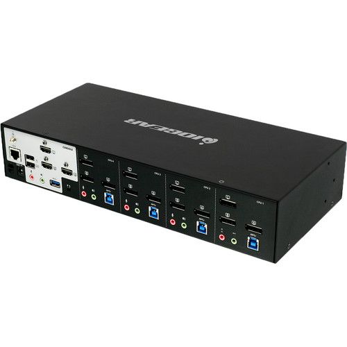  IOGEAR 4-Port 4K Triple View DisplayPort KVMP Switch with USB 3.0 Hub