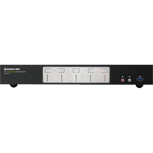  IOGEAR 4-Port 4K Dual View HDMI KVMP Switch with USB Hub and Audio (TAA)