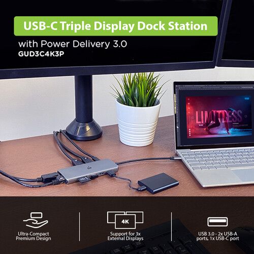  IOGEAR 11-Port USB Type-C Triple HD Pocket Dock with Power Delivery 3.0