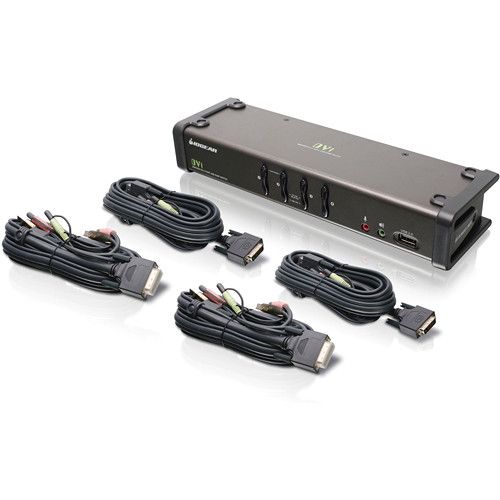  IOGEAR GCS1104 4-Port USB DVI KVMP Switch with Audio and Cables