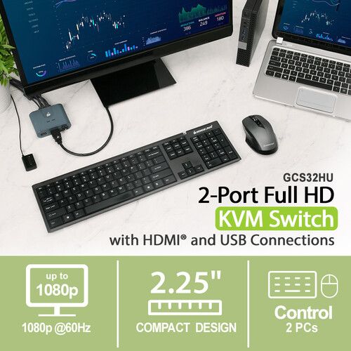  IOGEAR 2-Port Full HD KVM Switch