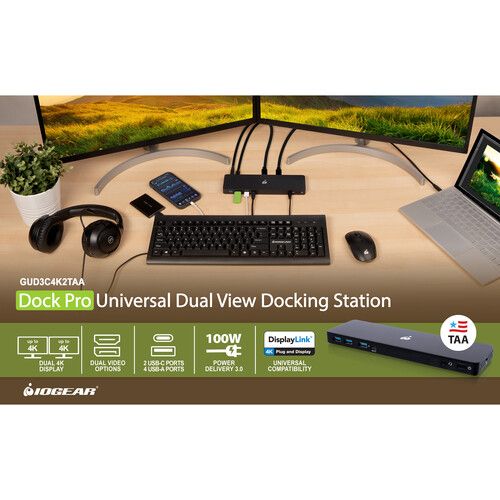  IOGEAR Dock Pro Universal Dual View Docking Station