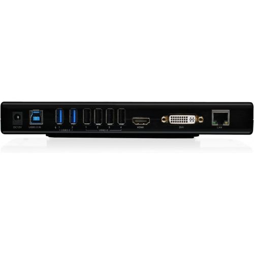  IOGEAR USB 3.0 Universal Docking Station with Dual Video Outputs, HDMIDVIVGA, 6 USB Ports, Gigabit Ethernet, Audio, Power Adapter, GUD300