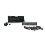 IOGEAR 4-Port DVI KVMP Switch with Cables and Wireless Media Center Keyboard and Mouse, GCS1104-KM1