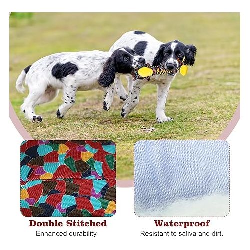  IOKHEIRA Dog Squeaky Toys, Tug of War Dog Plush Toy for Large Breed, Cute Animals Toys with Cotton Material and Crinkle Paper,Tough Chewing Toys for Puppy Breed (Printed, Giraffe)