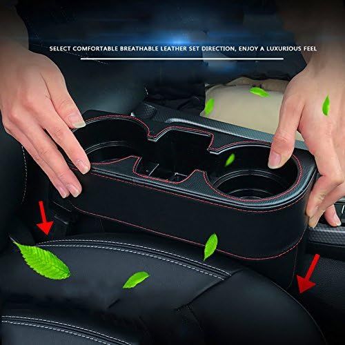  Iokone Coin Side Pocket Console Side Pocket Leather Cover Car Cup Holder Auto Front Seat Organizer Cell Mobile Phone Holder