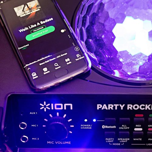  [아마존 핫딜]  [아마존핫딜]ION Audio Party Rocker Max - Akkubetriebenes 100W Bluetooth Party-Lautsprechersystem und Karaoke Center mit Partylichtkuppel, LED-Gitter und Mikrofon