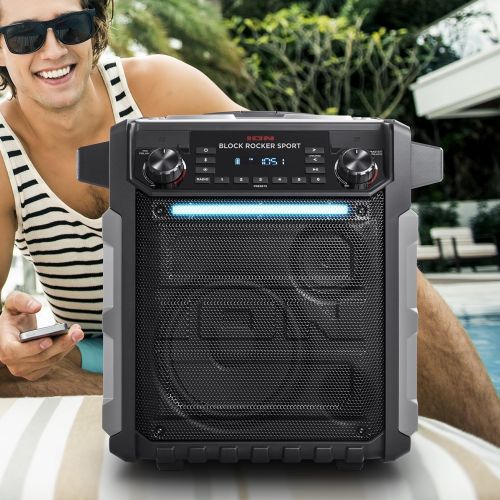  [아마존 핫딜]  [아마존핫딜]ION Audio Block Rocker Sport - 100Watt tragbarer Bluetooth Outdoor Lautsprecher mit wiederaufladbarem Akku, Mikrofon, Radio, LED-Licht, Aux-Eingang, wasserfest - ideal fuer Party, S