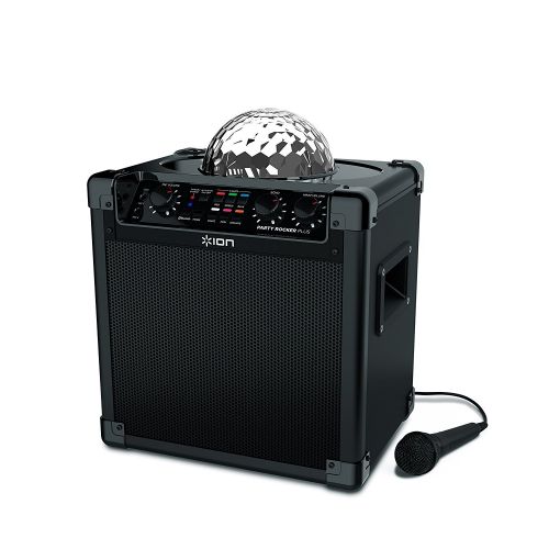  ION Audio Party Rocker Plus | Portable Bluetooth Party Speaker System & Karaoke Machine with Built-In Rechargeable Battery, App-Controlled Party Light Display & Microphone