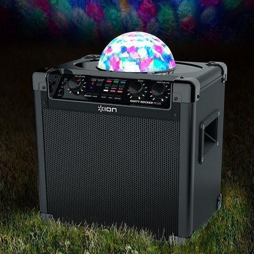  ION Audio Party Rocker Plus | Portable Bluetooth Party Speaker System & Karaoke Machine with Built-In Rechargeable Battery, App-Controlled Party Light Display & Microphone