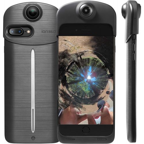  ION360 U - 4K Ultra HD 360-Degree Camera and Smartphone Charging Battery Case for Apple iPhone 7 Plus Charcoal Grey