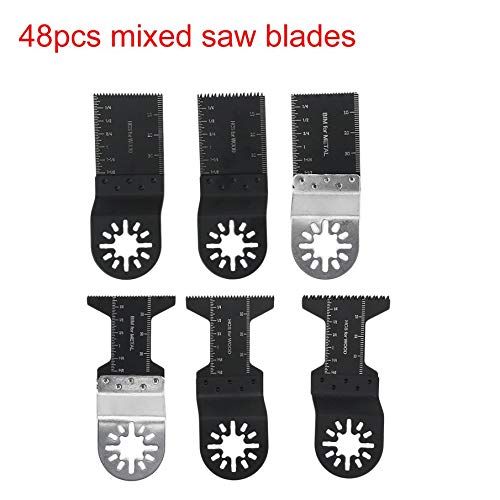  IOOkME-H 48 Pcs Oscillating Saw Blades Multi Tool Rotary Cutter Power Tool Saw Blade For Wood Metal Plastic Soft Materials