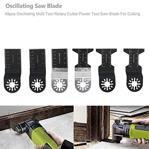  IOOkME-H 48 Pcs Oscillating Saw Blades Multi Tool Rotary Cutter Power Tool Saw Blade For Wood Metal Plastic Soft Materials