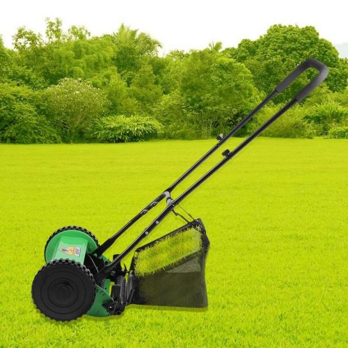  IOOkME-H Reel Mower Compact Light-Weight Hand Push Lawn Mower Courtyard Home Reel Mower No Power Lawnmower Machine with 5 Metal Blades