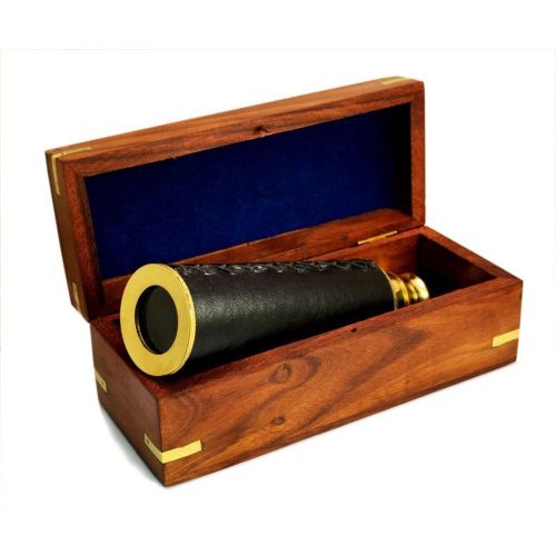  [아마존베스트]IOTC Science Purchase 78TELE15 Handheld Brass Telescope with Wooden Box