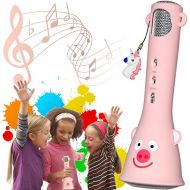 IOVECT Kids Karaoke Machine Microphone Portable Handheld Wireless Bluetooth karaoke Mic Voice Mixer for Home KTV Outdoor Party Birthday Speaker Compatible Android/iPad/PC/Smartphone-Gift