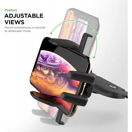  [아마존베스트]iOttie Easy One Touch 5 CD Slot Car Mount Phone Holder for iPhone, Samsung, Moto, Huawei, Nokia, LG, Smartphones