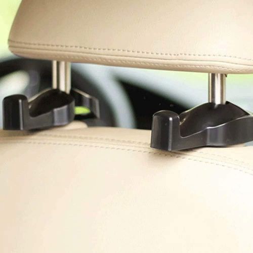  IPELY Universal Car Vehicle Back Seat Headrest Hanger Holder Hook for Bag Purse Cloth Grocery (Black -Set of 2).