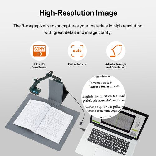  IPEVO V4K-S Document Scanner, Scanner Pad & OCR Software Kit