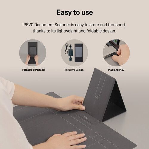  IPEVO V4K-S Document Scanner, Scanner Pad & OCR Software Kit