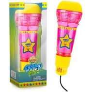 [아마존베스트]Echo Mic for Kids, Toddlers - Magic Microphone with Multicolored Flashing Light and Fun Rattle - Pink and Yellow - Speech Therapy Feedback Toy - Retro Gift for Boys, Girls Who Love