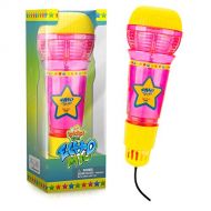 [아마존베스트]IPIDIPI TOYS Echo Mic for Kids, Toddlers - Magic Microphone with Multicolored Flashing Light and Fun Rattle - Pink and Yellow - Speech Therapy Feedback Toy - Retro Gift For Boys, Girls Who Love
