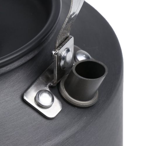  IPOTCH 1,1 Liter Floetenkessel Faltbar Teekessel Aluminium Wasserkocher Pfeifkessel (Silber) - schwarz
