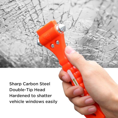  [아마존 핫딜] [아마존핫딜]IPOW 4 PCS Car Safety Antiskid Hammer Seatbelt Cutter Emergency Class/Window Punch Breaker Auto Rescue Disaster Escape Life-Saving Hammer Tool,Big